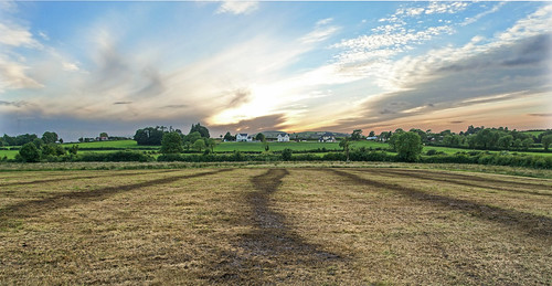 ireland sunset landscape farmland hay limerick slurry
