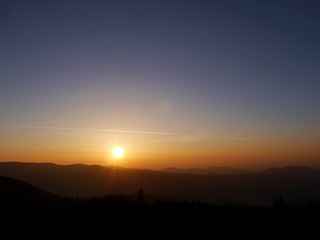 Sunset above the hills of the Black Forest - South Germany