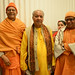 Panditji with Rev. Swami Chetananandaji (L) and Swami Shantatmanandaji (R). Flute Recital at the Vivekananda Auditorium, Ramakrishna Mission, Delhi on 18 Jan 2014.