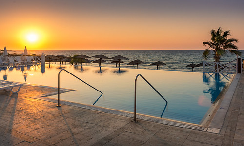 sunset sea holiday pool north cyprus mediterian lapta