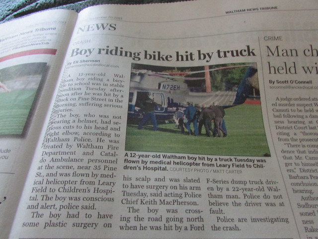 My Photo in Today's Waltham News Tribune