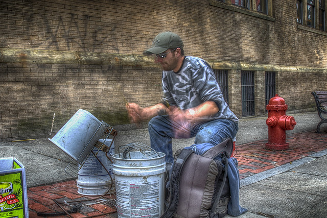 Street Bucket Drummer