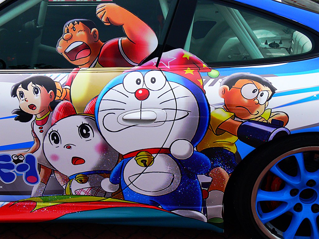 Doraemon and Friends... on a car | Shot this whole at the Se… | Flickr