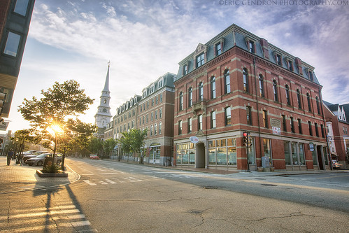 road street old city morning shadow sky building tree brick tower art window architecture photoshop sunrise canon square landscape dawn town scenery downtown village market scenic newengland newhampshire wideangle nh scene historic steeple clocktower congress portsmouth crosswalk hdr northchurch congressstreet morningstroll quiant photomatix 5dmarkii ericgendron