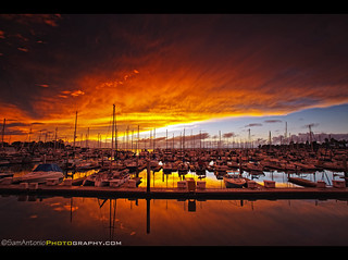 The sky is alive and richly colored – J Street Marina, Chula Vista, California