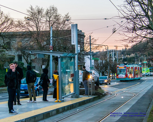 Waiting For First Hill Streetcar in Seattle Dawn