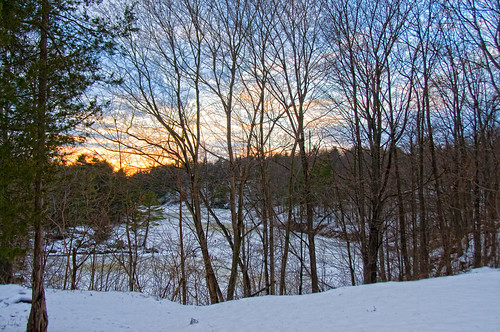 winter sunset snow ontario clouds creek 1000islands stlawrenceriver laruemills