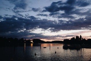 Sunset over the river Rhein