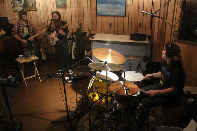 Rhett recording with Jive Mother Mary Dark Pines Studio Graham NC 12-16-2013