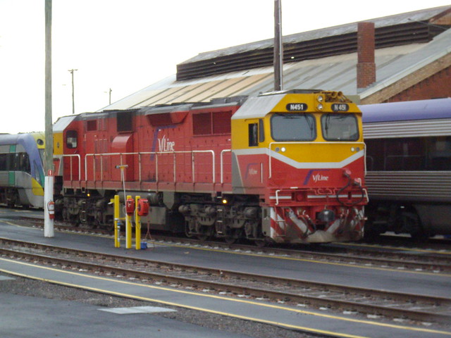 N451 in the Vlocity stabling sidings