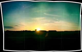 Sunset over Pocklington Airfield, Yorkshire