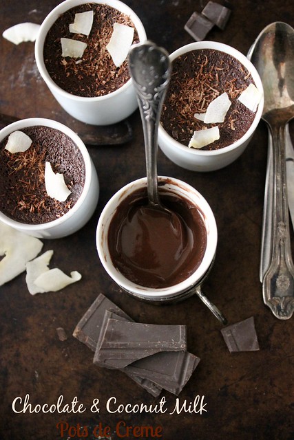 Petits Pots de Crème Chocolat, Lait de Coco & Rhum
