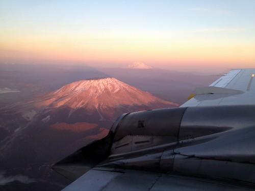 Sunset Time at Mt. St Helens and Mt. Adams by Kwong Yee Cheng, Sunset Time at Mt. St Helens and Mt. Adamsseattle washington tacoma mtadams mtsthelens