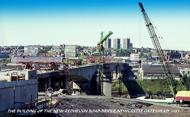 Building The New Redheaugh Bridge Newcastle  Gateshead  1983