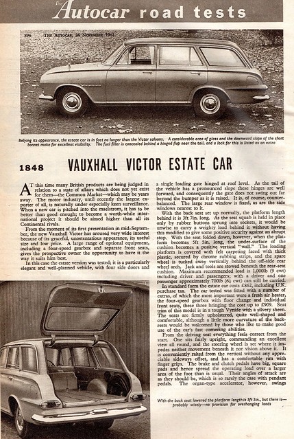 Vauxhall Victor FB Estate Road Test 1961 (1)