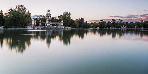 madrid parque light sky tree monument water clouds sunrise reflections lens landscape dawn pond nikon long exposure alfonso cityscape angle monumento wide first retiro xii d800