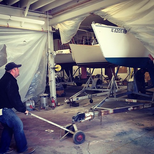 Before we get to #sail, we have to move some boats! #springcleaning | by Chicago Sailing