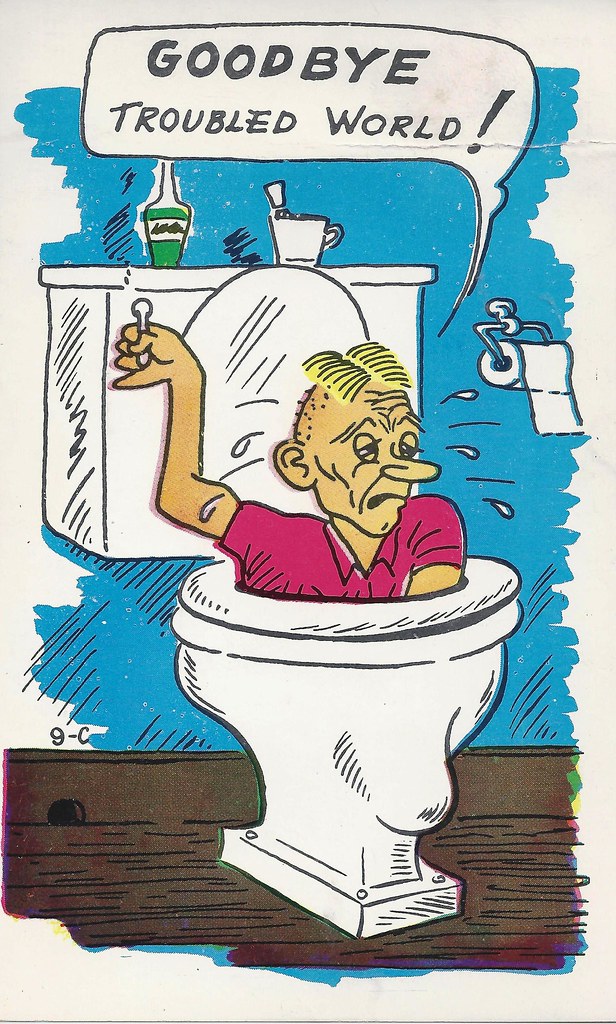 Cartoon, Funny, Comic, Comical, Suicide, Toilet, Flush, Go… | Flickr