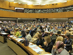 Photos of PSI delegates at the International Labour Conference workers' meetings.