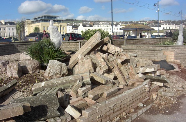 Teignmouth Sea Damage and rubble