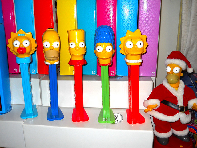 The Simpson Family large Pez guys impress Santa Homer
