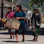 Women carrying boxes; Ocosingo, Chiapas, Mexico