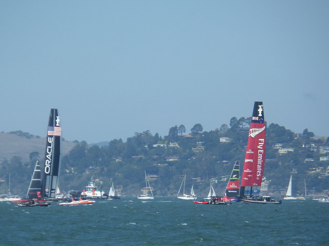 2013 America's Cup at starting line