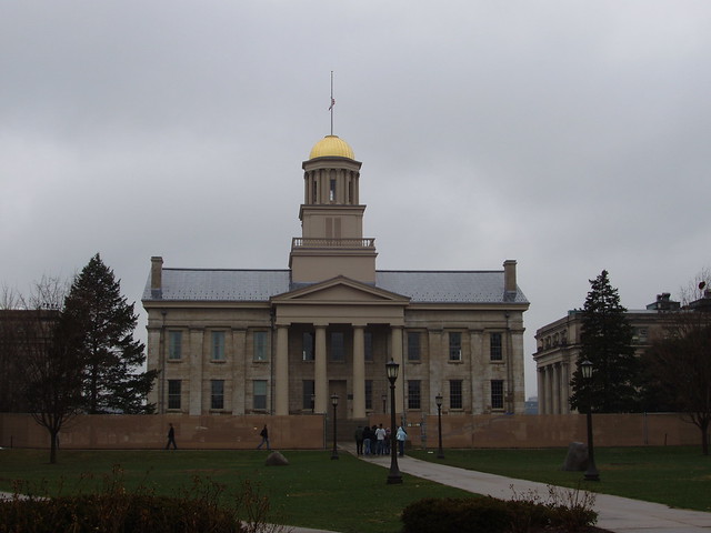 The Old Capitol Building on the University of Iowa Campus.