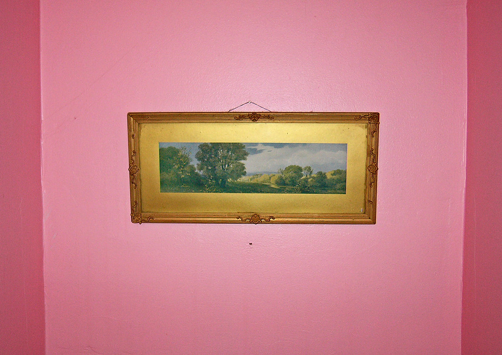Pastel pink bathroom tiles