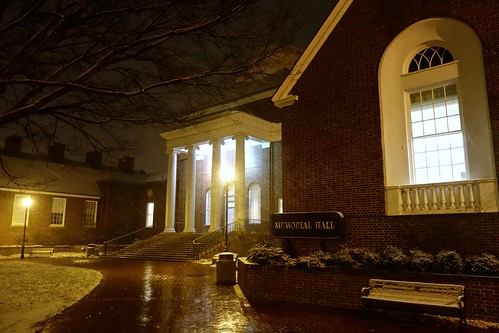 Memorial Hall on Snowy Night