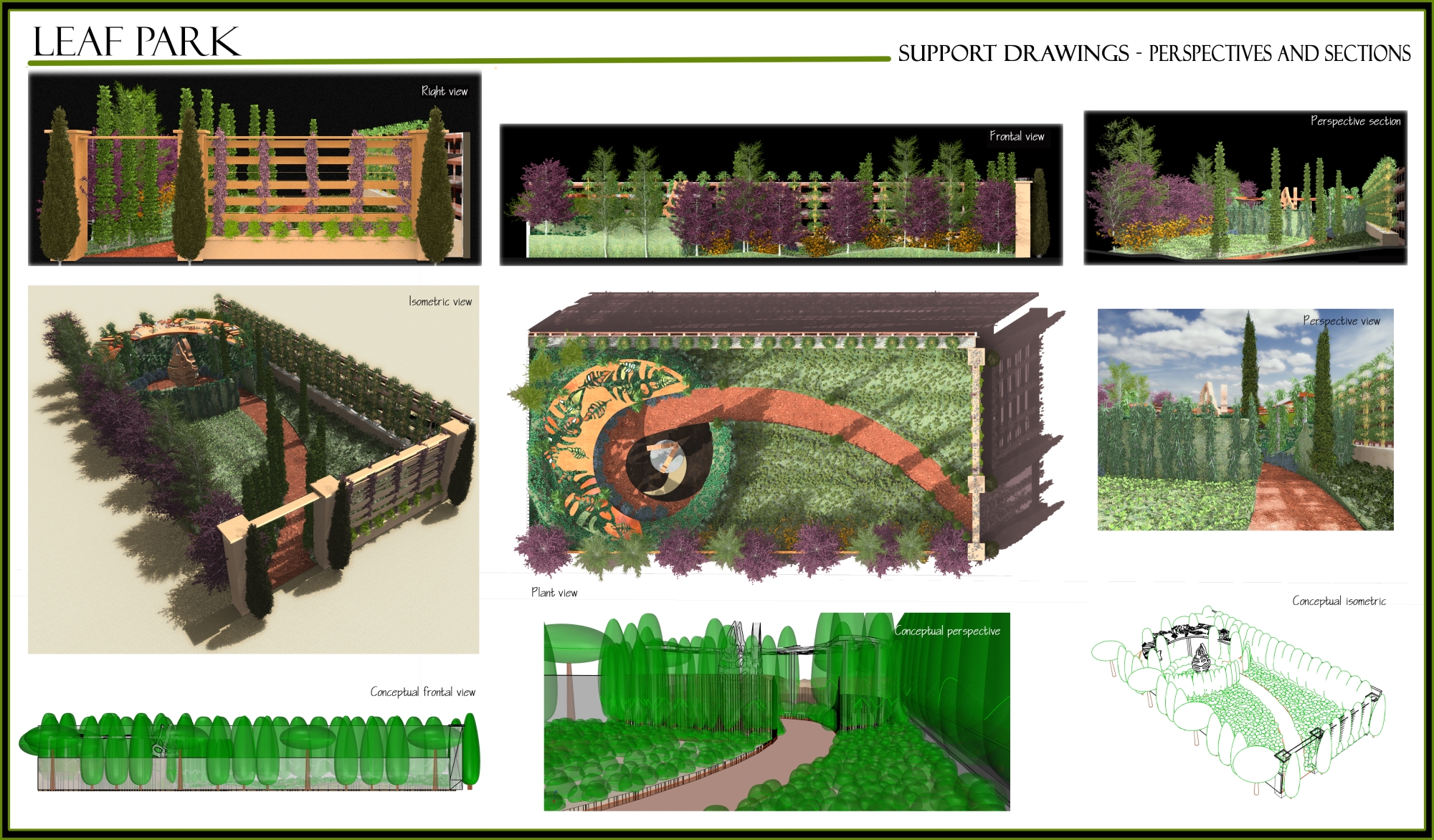 Leaf Park. Sections and perspective views Page Layout
