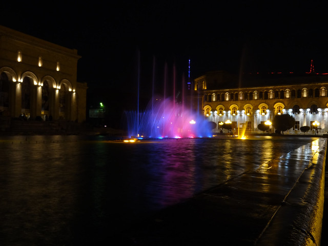 Republic Square at night