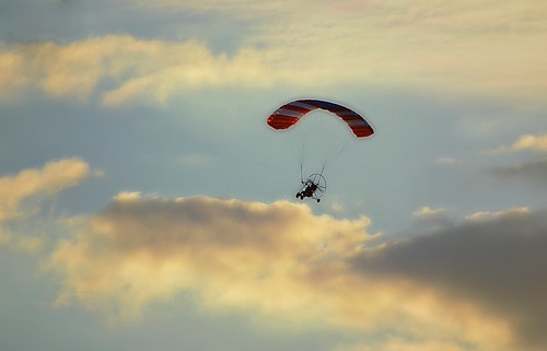 Wild Blue Yonder by Caroline.32, Off he goes into the wild blue yonder !!blue sunset nikon blueskies d3200 cmwdblue parachuteplane
