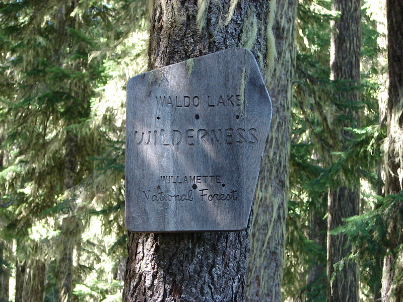 Waldo Lake Wilderness sign