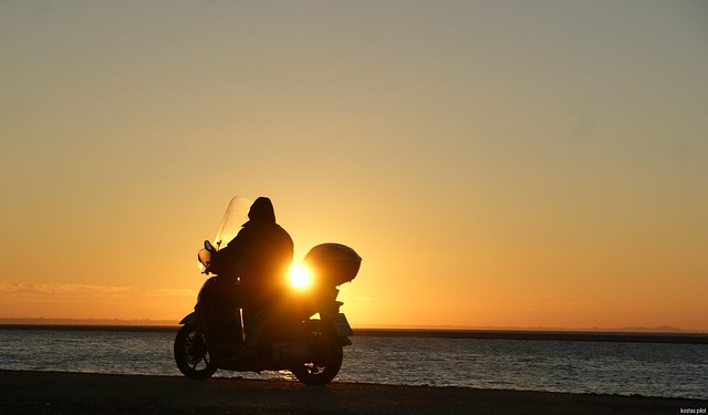 Riding at sunset