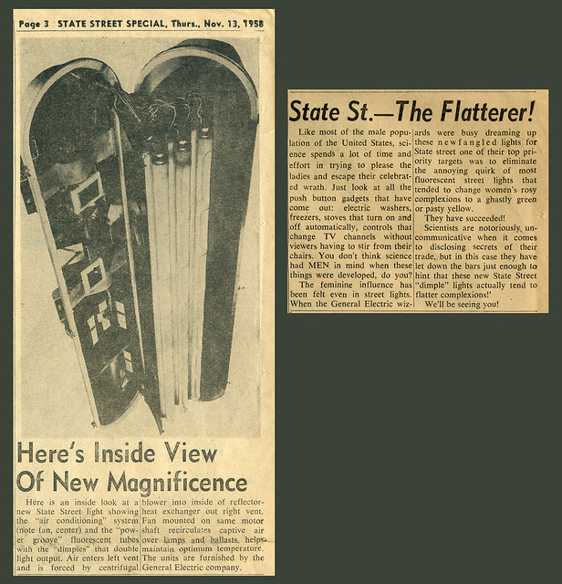Zeitungsbeilage aus Chicago vom 13. November 1958 zur Eröffnung der neuen Sraßenbeleuchtung.