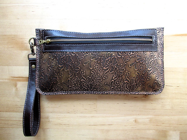 Everyday Bag, Leather, Wristlet, Zippered Clutch, Toiletry Pouch, Copper Wallet, Large Bag, Birthday Gift, Gifts For Mom, For Her