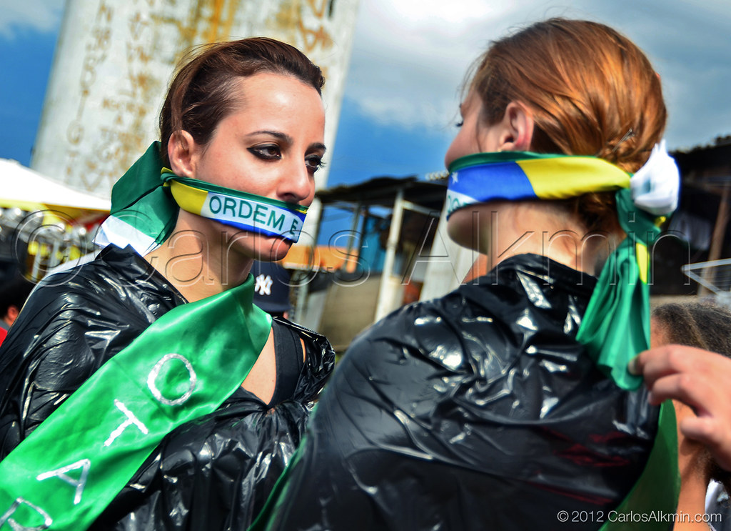 Silent Protest Against Brazilian Reality Two Women With