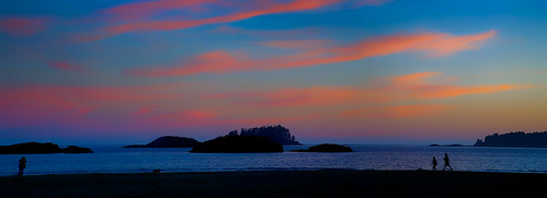 sunset panorama canada beach britishcolumbia crystalcove vancouverisland tofino bluehour