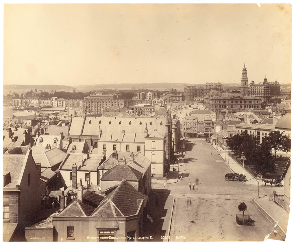 Sydney, from Grosvenor Hotel, looking east from Fred Hardie - Photographs of Sydney, Newcastle, New South Wales and Aboriginals for George Washington Wilson & Co., 1892-1893