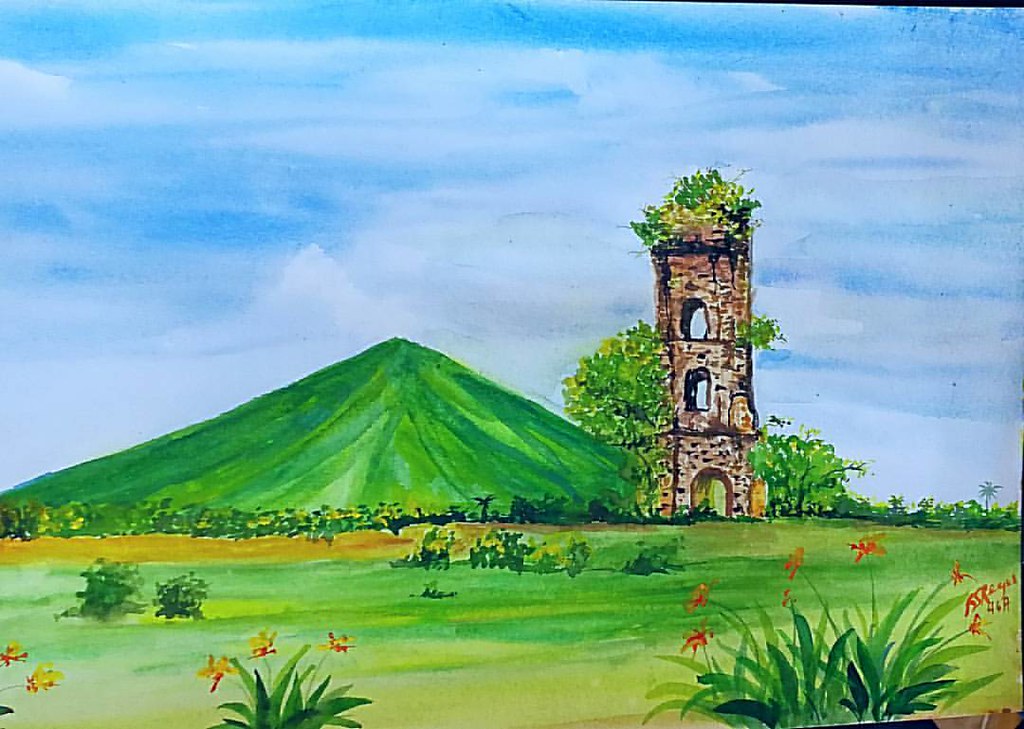 Mayon Volcano Sketch Drawing - Go Images Camp