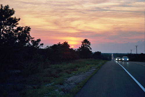 road sunset cars film 35mm fire newjersey highway pretty traffic nj oceancounty ooo ahh canoneoselan7e route72 kodakektar100