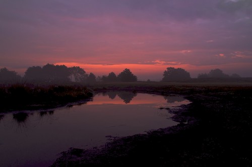 mist water fog sunrise drenthe exloo zonsopkomst