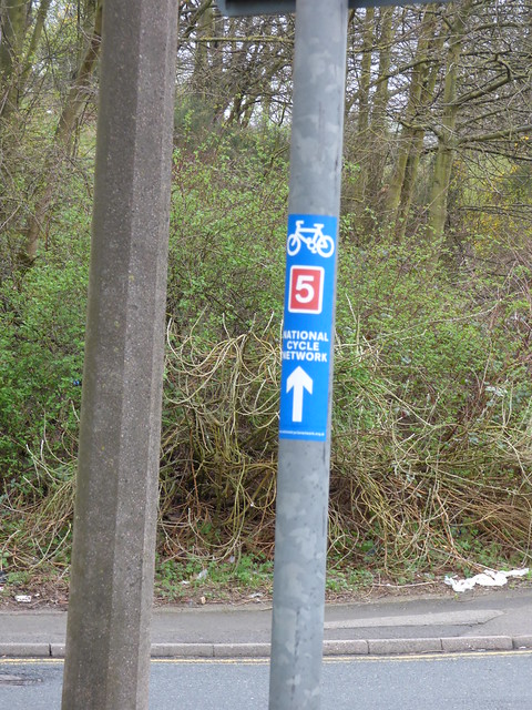 Roebuck Lane off Telford Way, Smethwick - sign NCN5