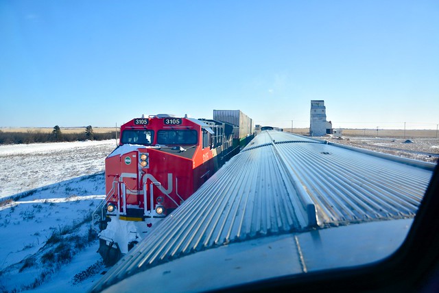 Trains Meet at Leney Saskatchewan
