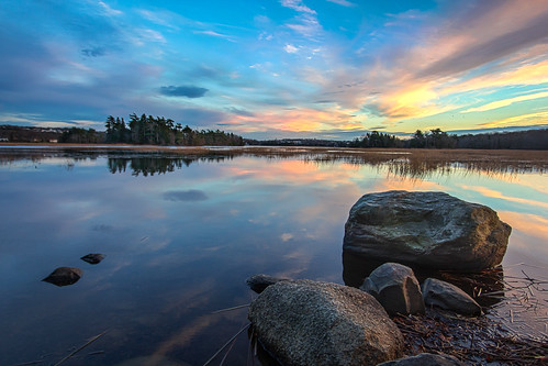 Helena Revisited by bluegreenorange, sunset canada water clouds rocks novascotia cloudy dartmouth shubie shubiepark lakemicmac