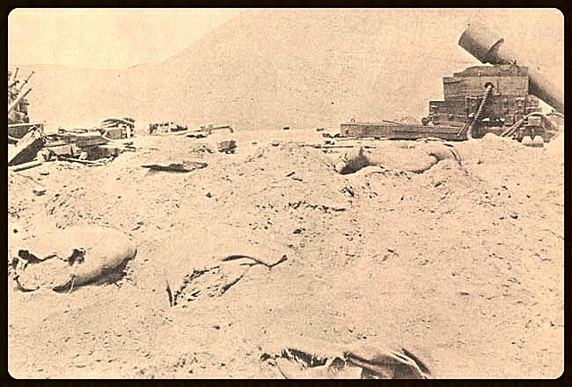 La cima del Morro Solar tras la batalla de Chorrillos 1881,