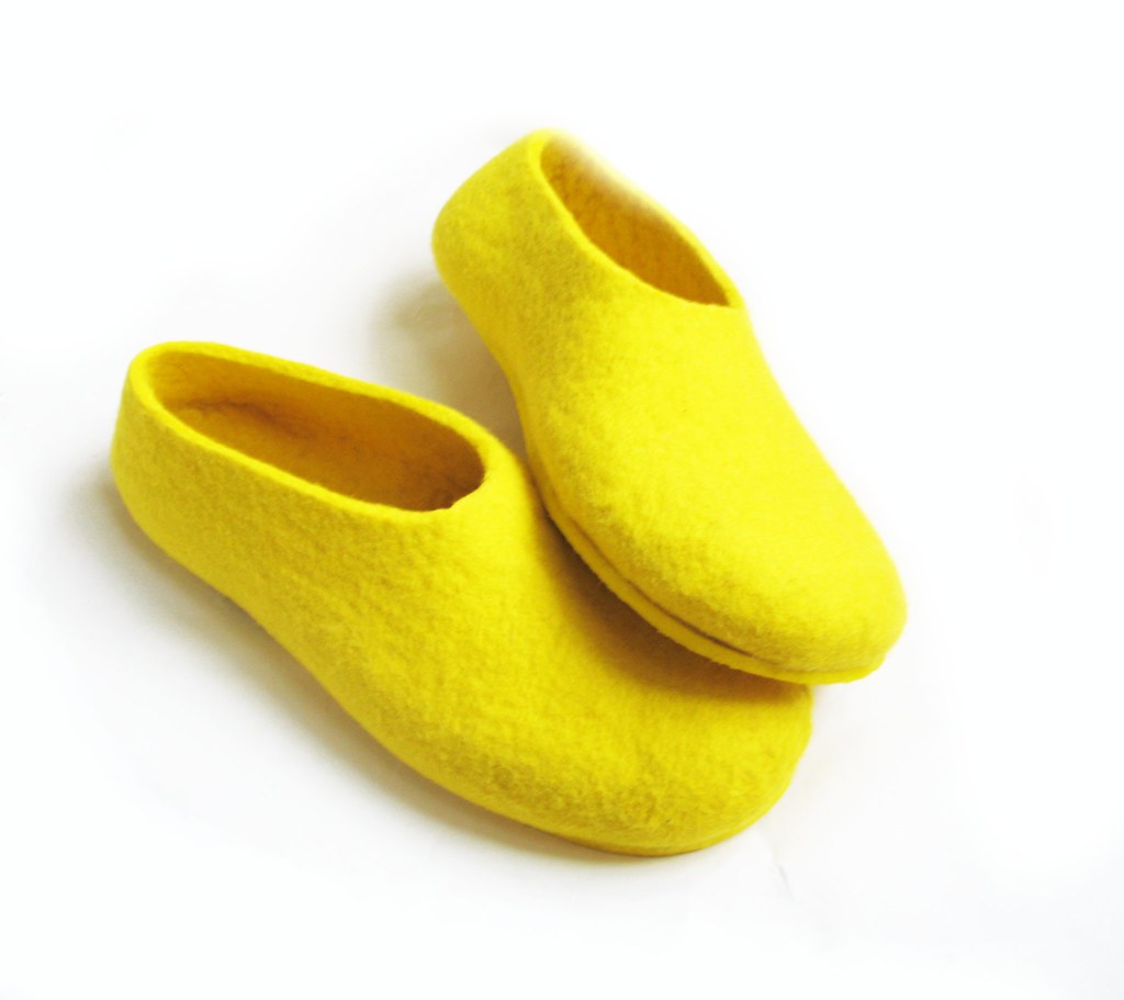 Wool Walker Yellow Sole Felt Slippers Yellow Canary. Men's… | Flickr