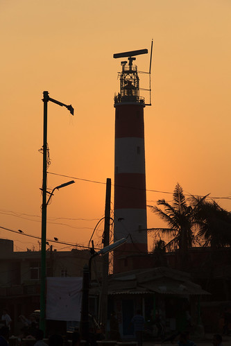 sunset sea lighthouse india beach orissa gopalpuronsea odisha