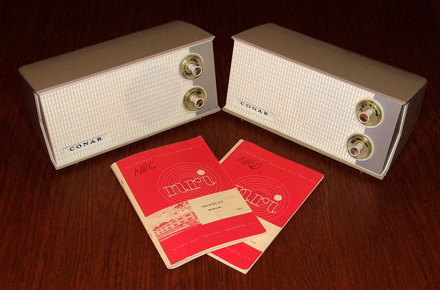 Pair of Vintage Conar Training Kit Radios From The National Radio Institute (NRI) Of Washington, DC, 5-Transistor Receiver (Left),  5-Vacuum Tube Receiver (Right), Circa 1976 - 1977